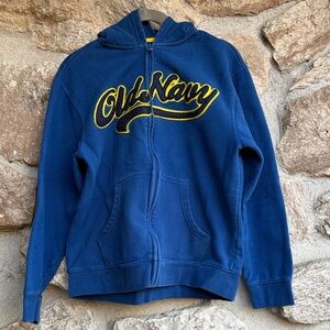 Old Navy Kids Royal Blue Hoodie with Yellow Accents - XL (14-16)